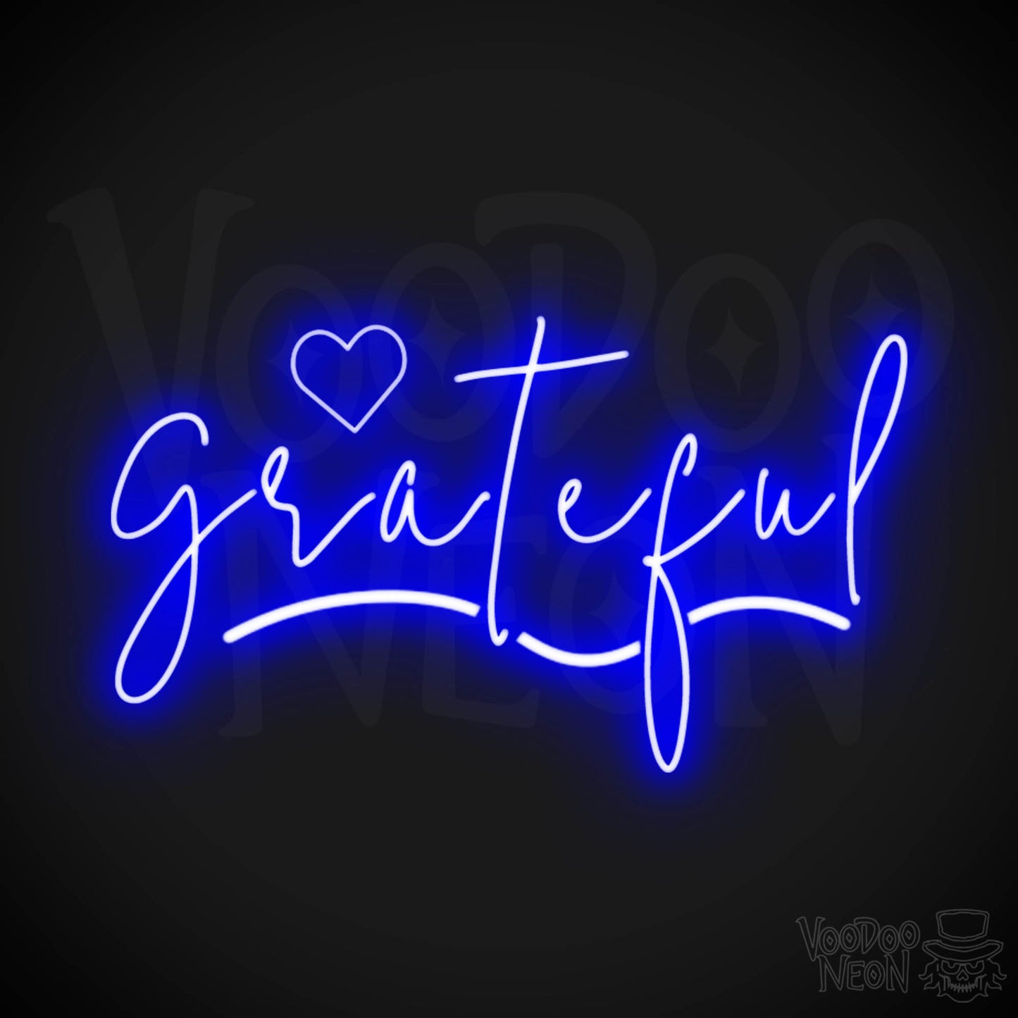 Grateful Neon Sign - Neon Grateful Sign - LED Sign - Color Dark Blue