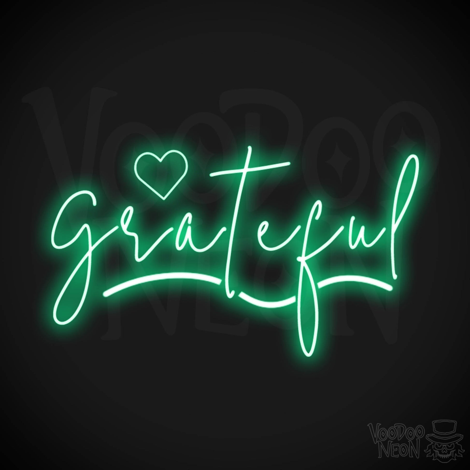 Grateful Neon Sign - Neon Grateful Sign - LED Sign - Color Green