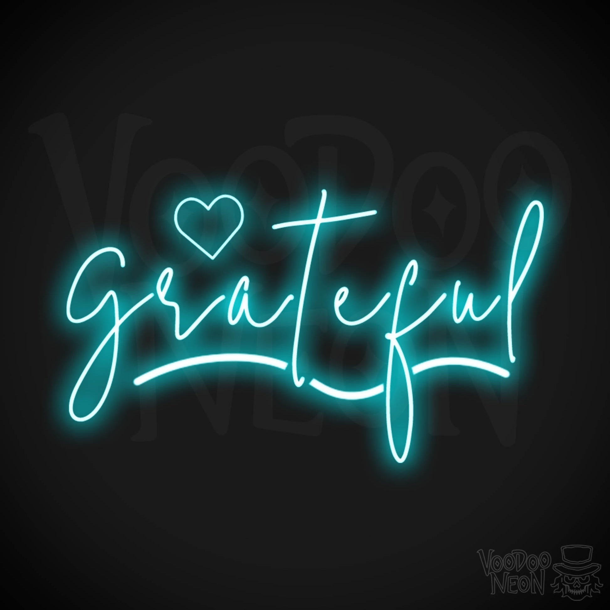 Grateful Neon Sign - Neon Grateful Sign - LED Sign - Color Ice Blue