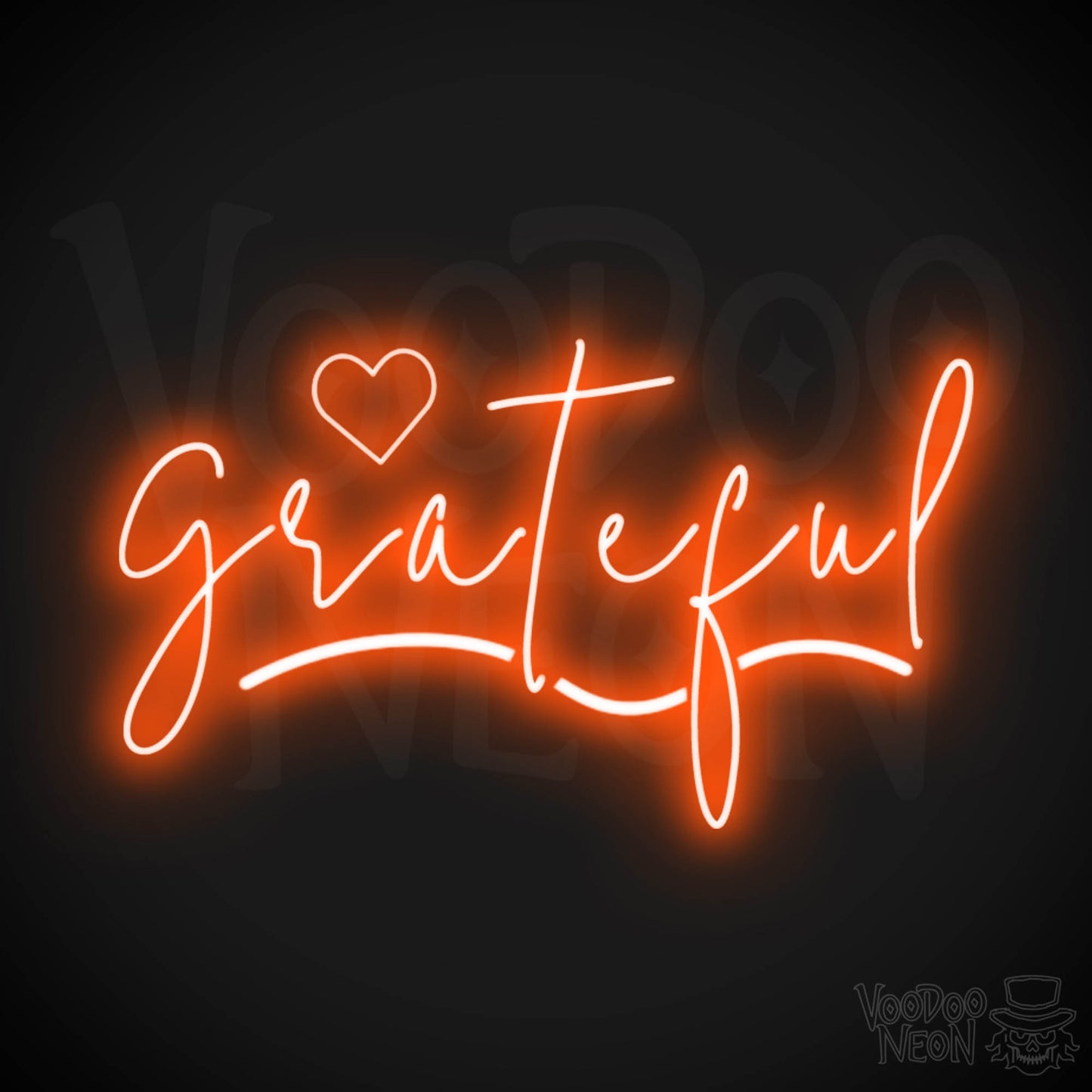 Grateful Neon Sign - Neon Grateful Sign - LED Sign - Color Orange