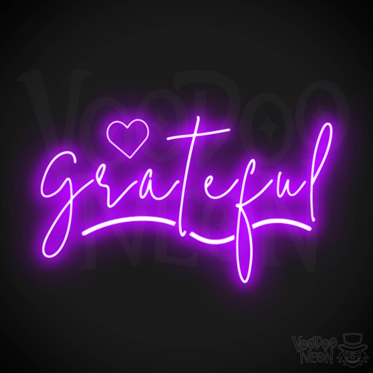 Grateful Neon Sign - Neon Grateful Sign - LED Sign - Color Purple