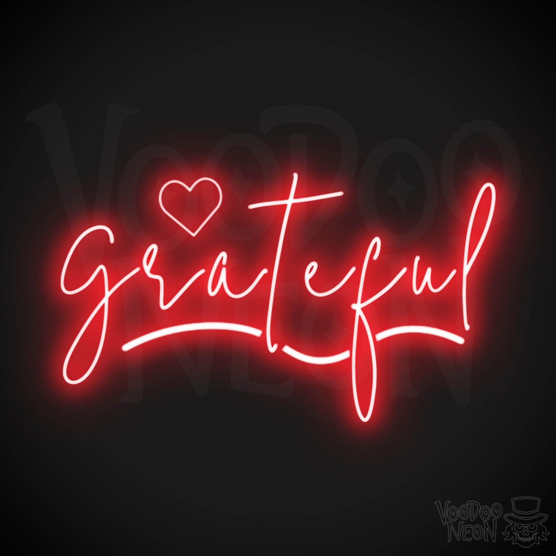 Grateful Neon Sign - Neon Grateful Sign - LED Sign - Color Red