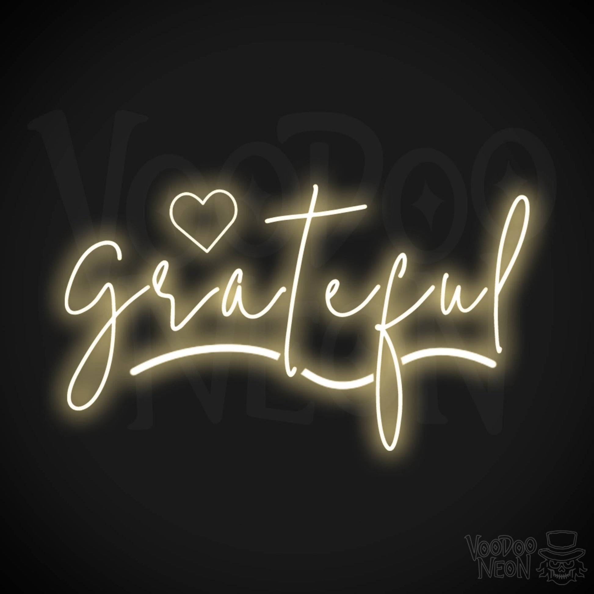 Grateful Neon Sign - Neon Grateful Sign - LED Sign - Color Warm White