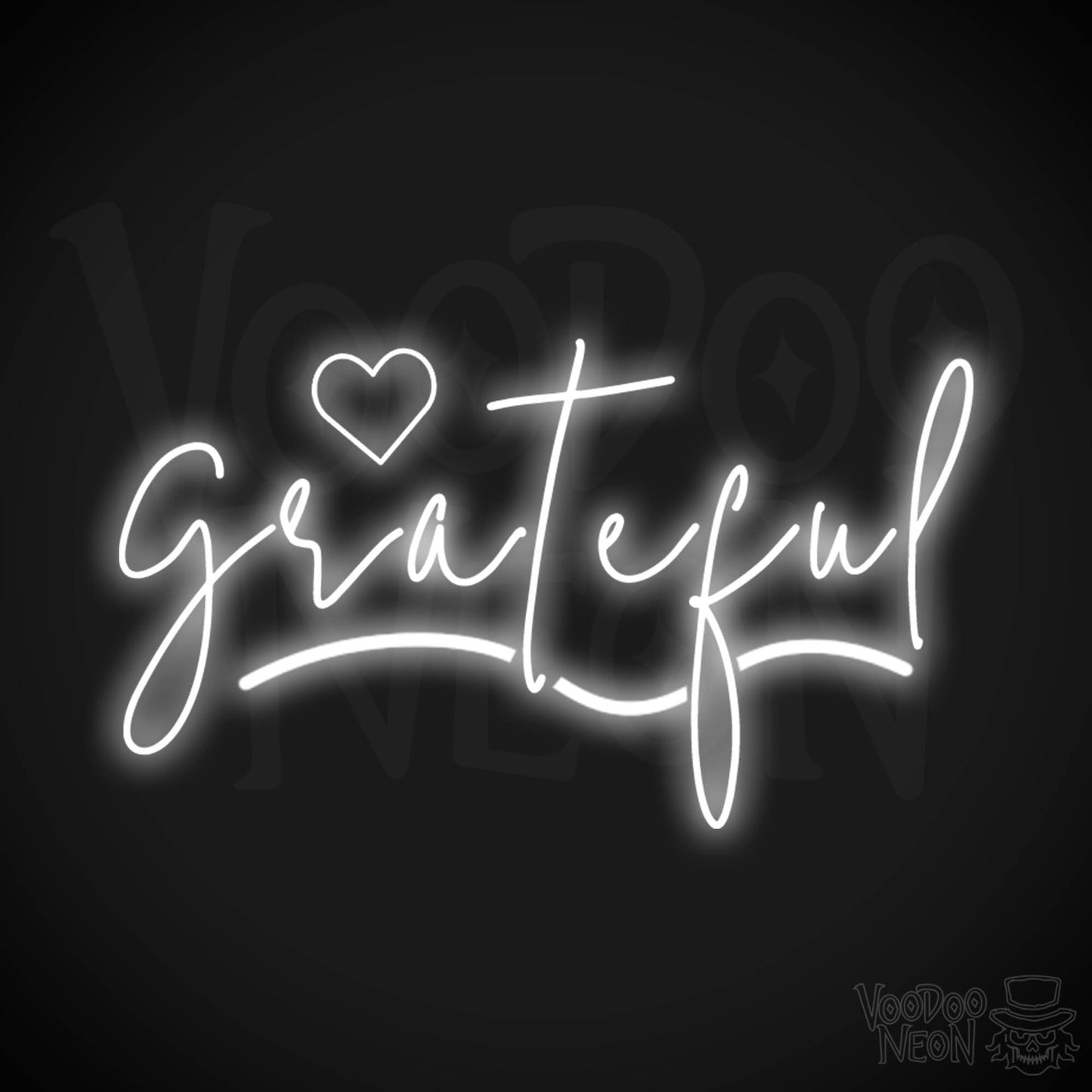 Grateful Neon Sign - Neon Grateful Sign - LED Sign - Color White