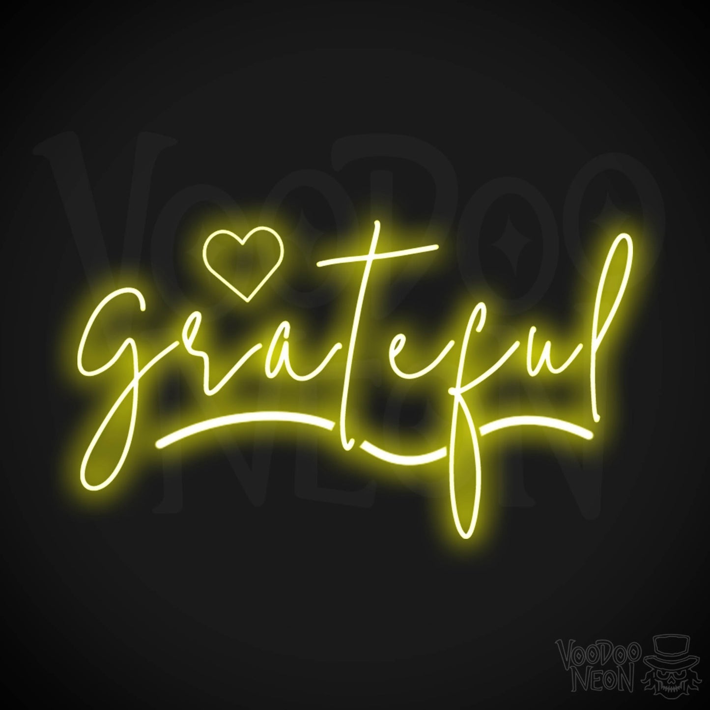 Grateful Neon Sign - Neon Grateful Sign - LED Sign - Color Yellow