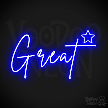 Great Neon Sign - Neon Great Sign - Color Dark Blue