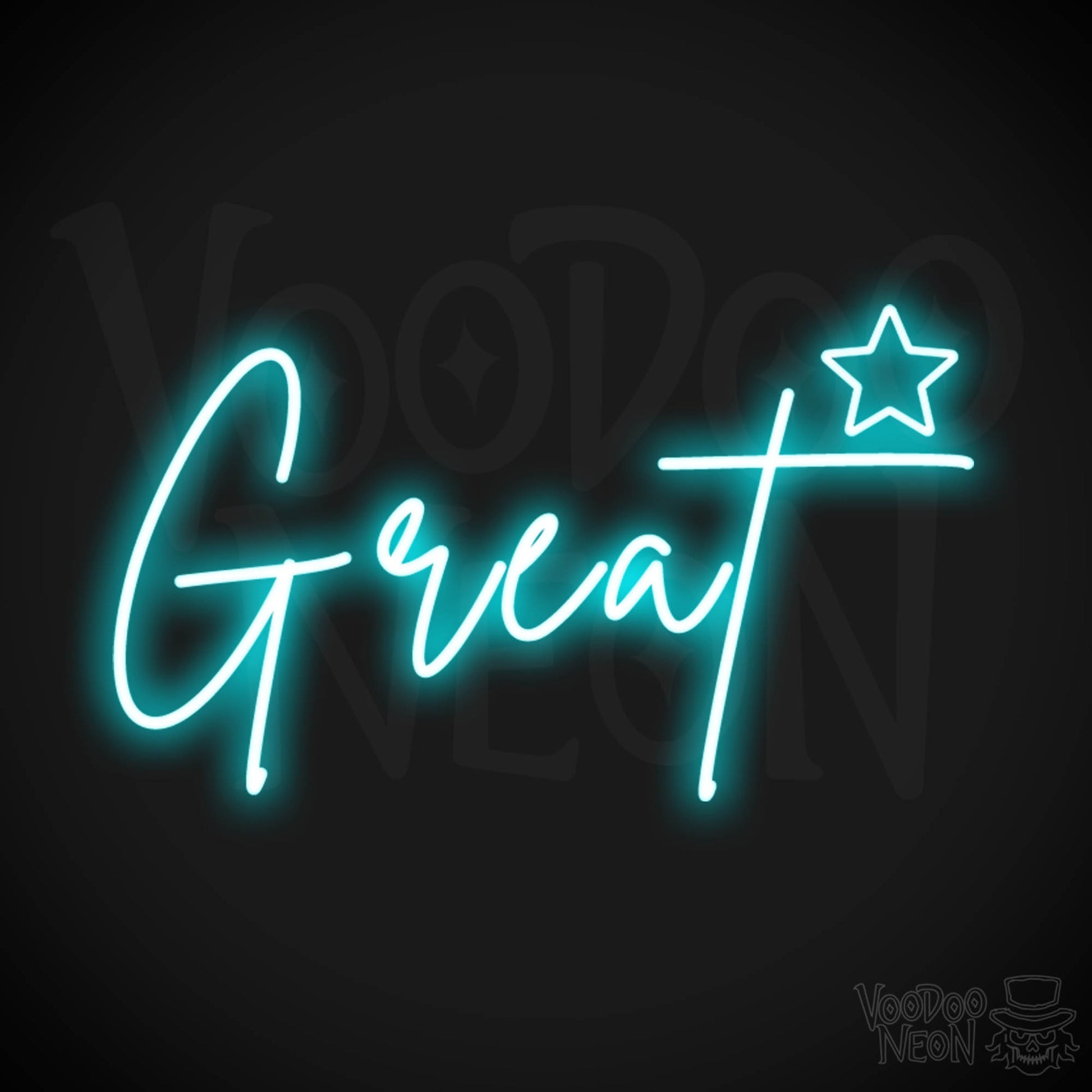 Great Neon Sign - Neon Great Sign - Color Ice Blue