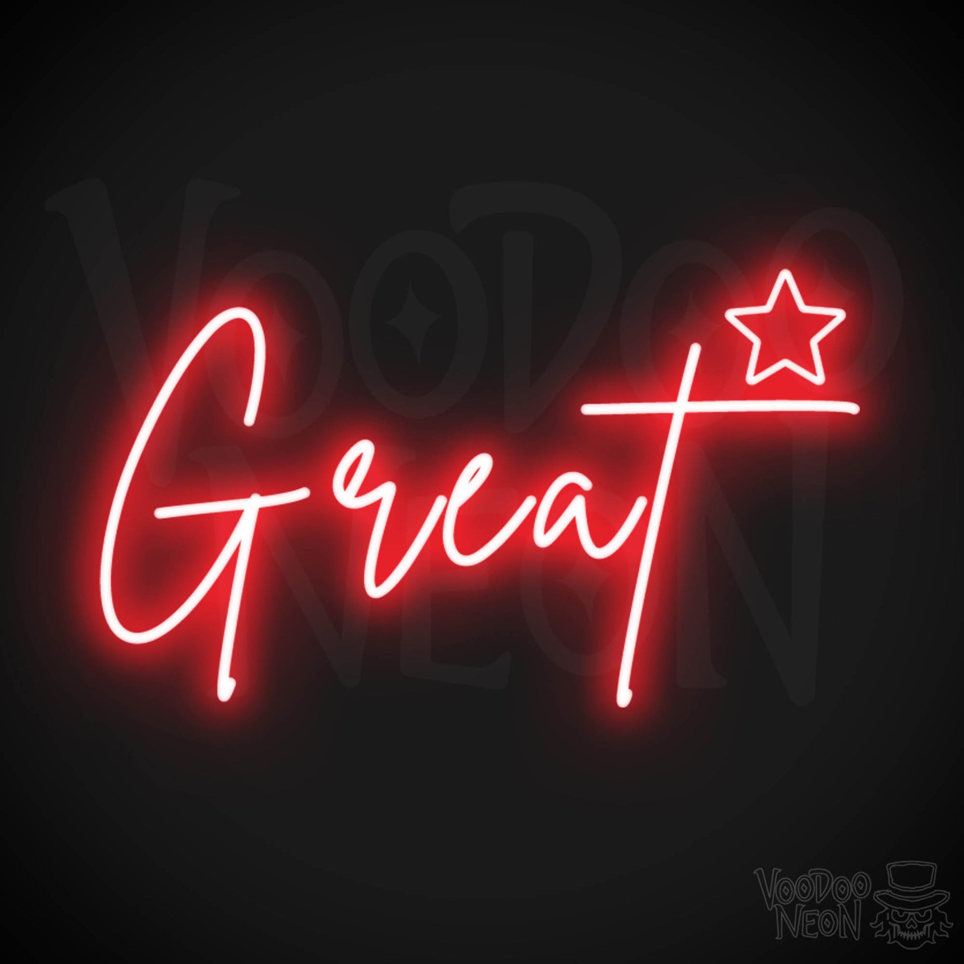 Great Neon Sign - Neon Great Sign - Color Red