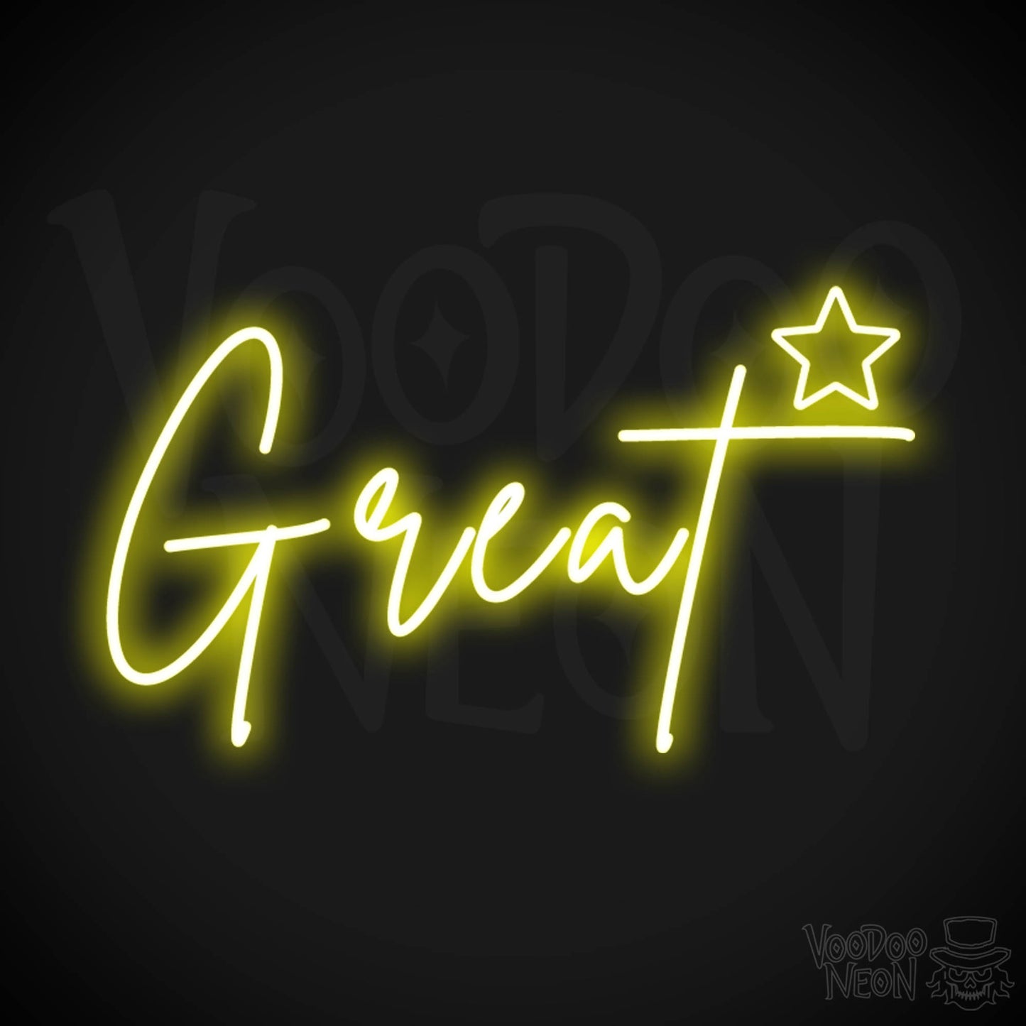Great Neon Sign - Neon Great Sign - Color Yellow