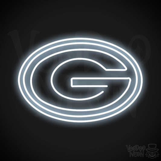 Green Bay Packers Neon Sign - Green Bay Packers Sign - Neon Packers Logo Wall Art - Color Cool White