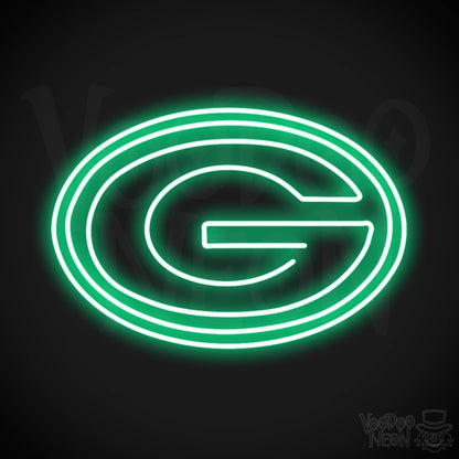 Green Bay Packers Neon Sign - Green Bay Packers Sign - Neon Packers Logo Wall Art - Color Green