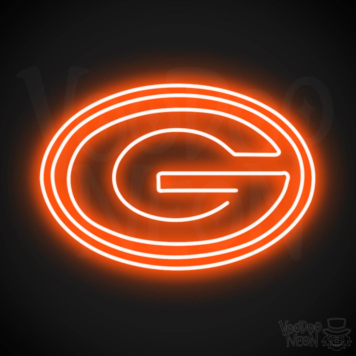 Green Bay Packers Neon Sign - Green Bay Packers Sign - Neon Packers Logo Wall Art - Color Orange