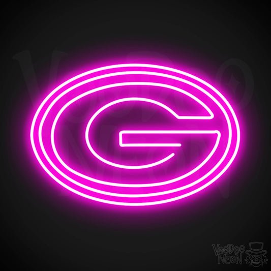 Green Bay Packers Neon Sign - Green Bay Packers Sign - Neon Packers Logo Wall Art - Color Pink