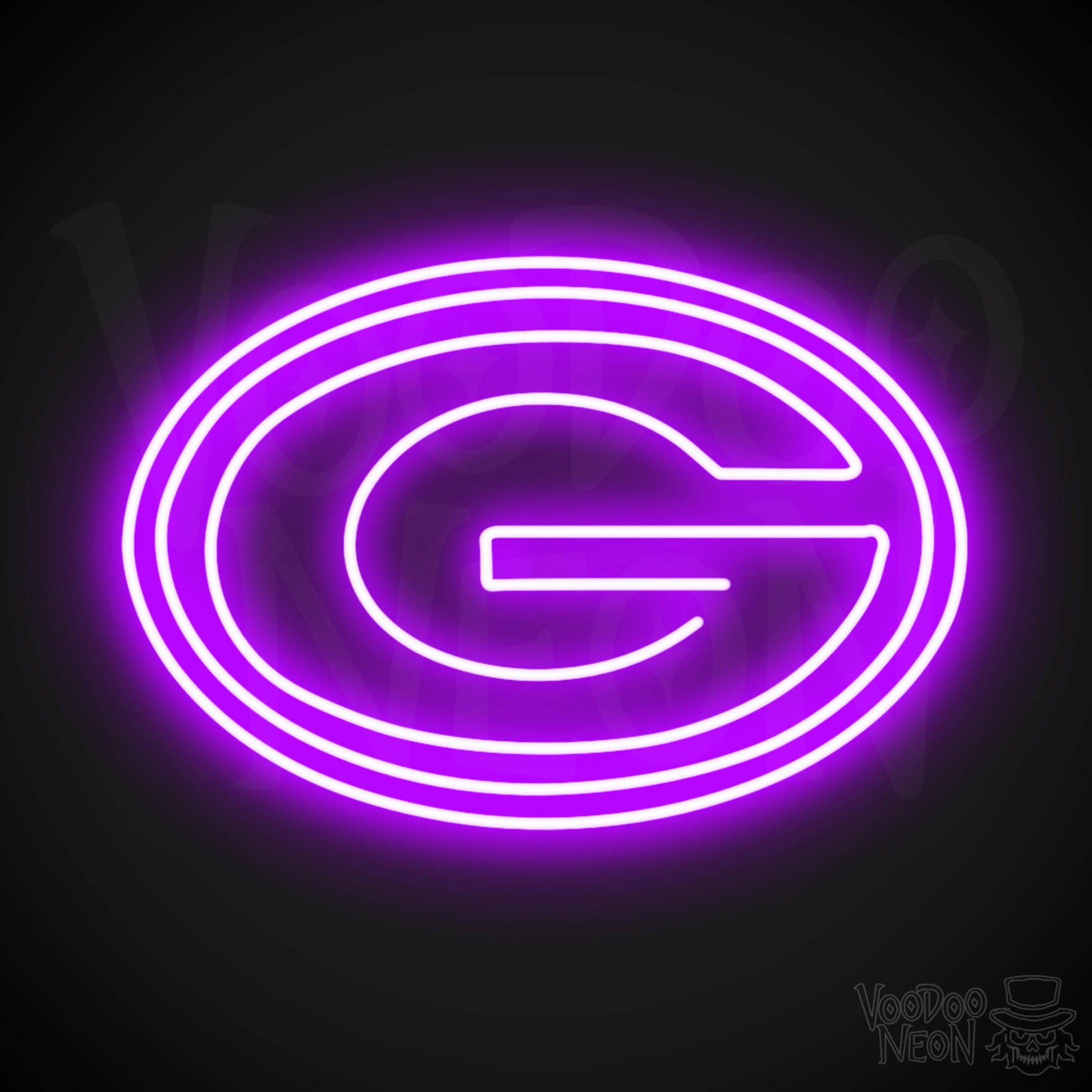 Green Bay Packers Neon Sign - Green Bay Packers Sign - Neon Packers Logo Wall Art - Color Purple