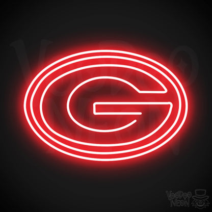 Green Bay Packers Neon Sign - Green Bay Packers Sign - Neon Packers Logo Wall Art - Color Red