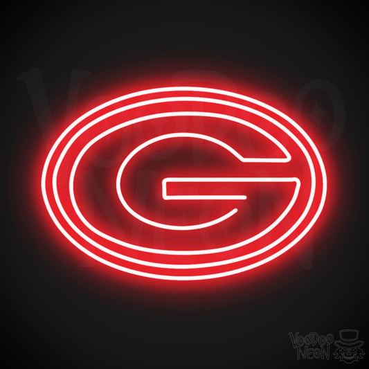 Green Bay Packers Neon Sign - Green Bay Packers Sign - Neon Packers Logo Wall Art - Color Red