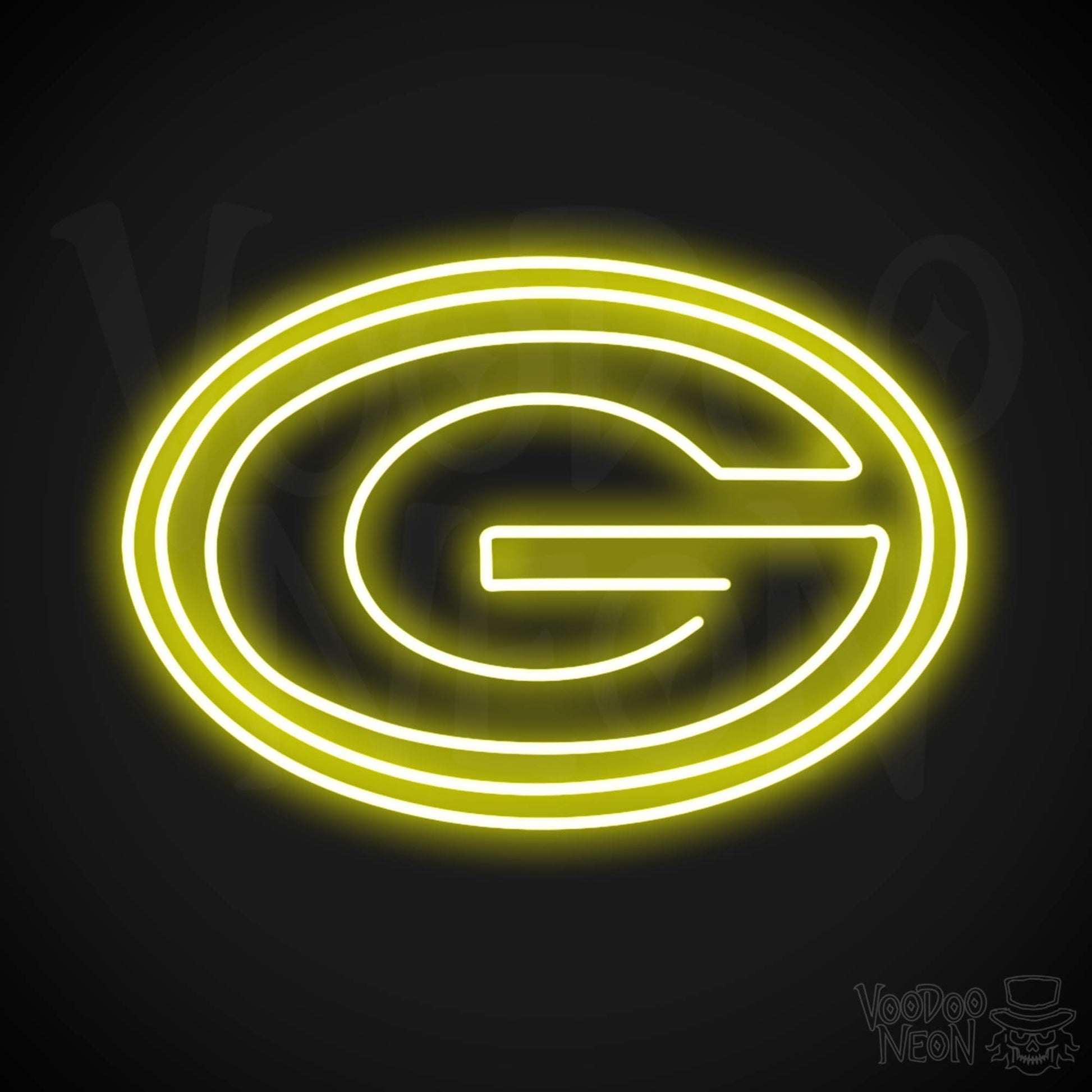 Green Bay Packers Neon Sign - Green Bay Packers Sign - Neon Packers Logo Wall Art - Color Yellow