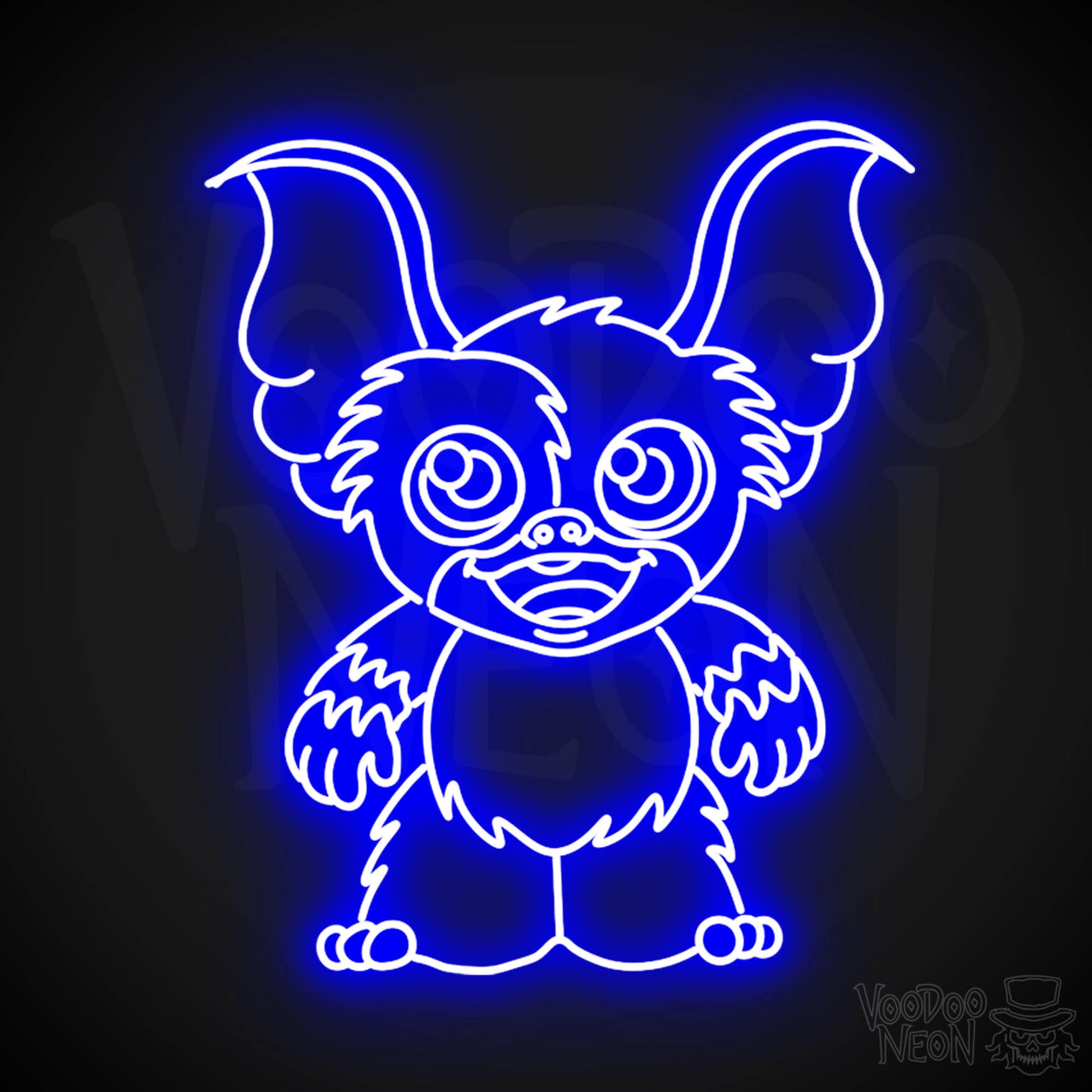 Gremlins Neon Sign - Neon Gremlins Sign - Decor - Wall Art - Color Dark Blue