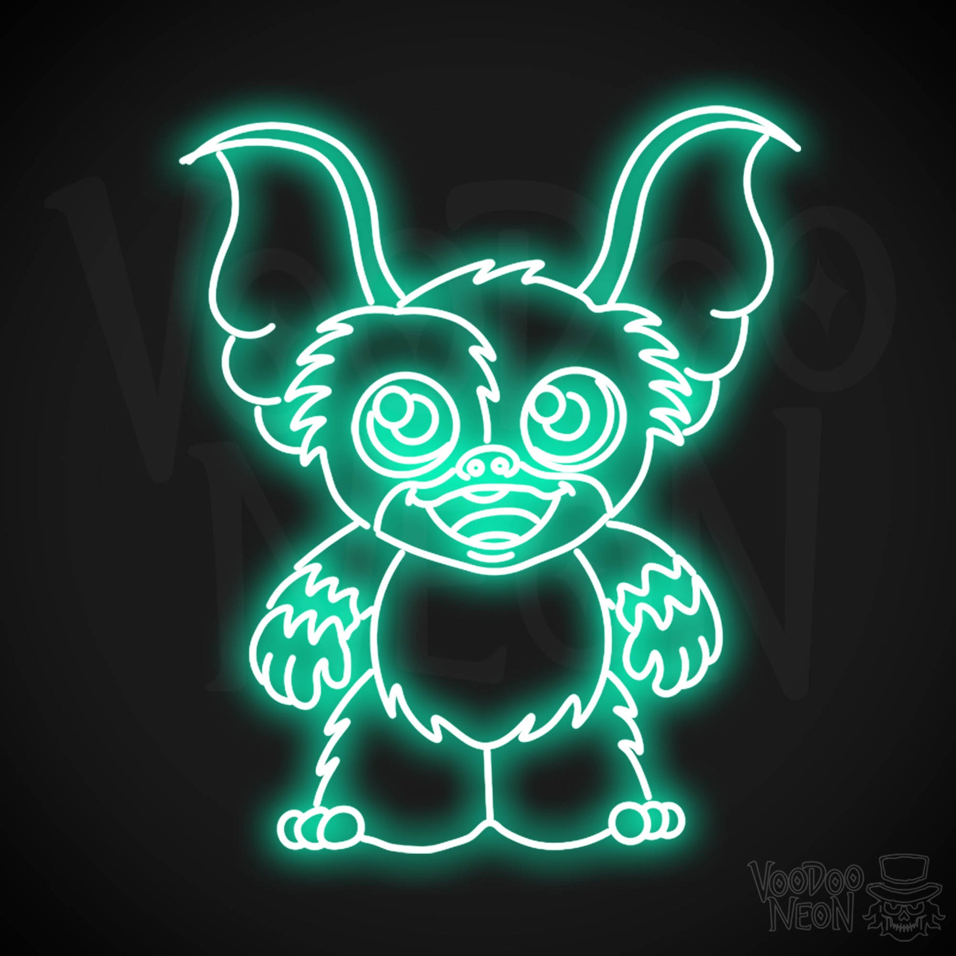 Gremlins Neon Sign - Neon Gremlins Sign - Decor - Wall Art - Color Light Green