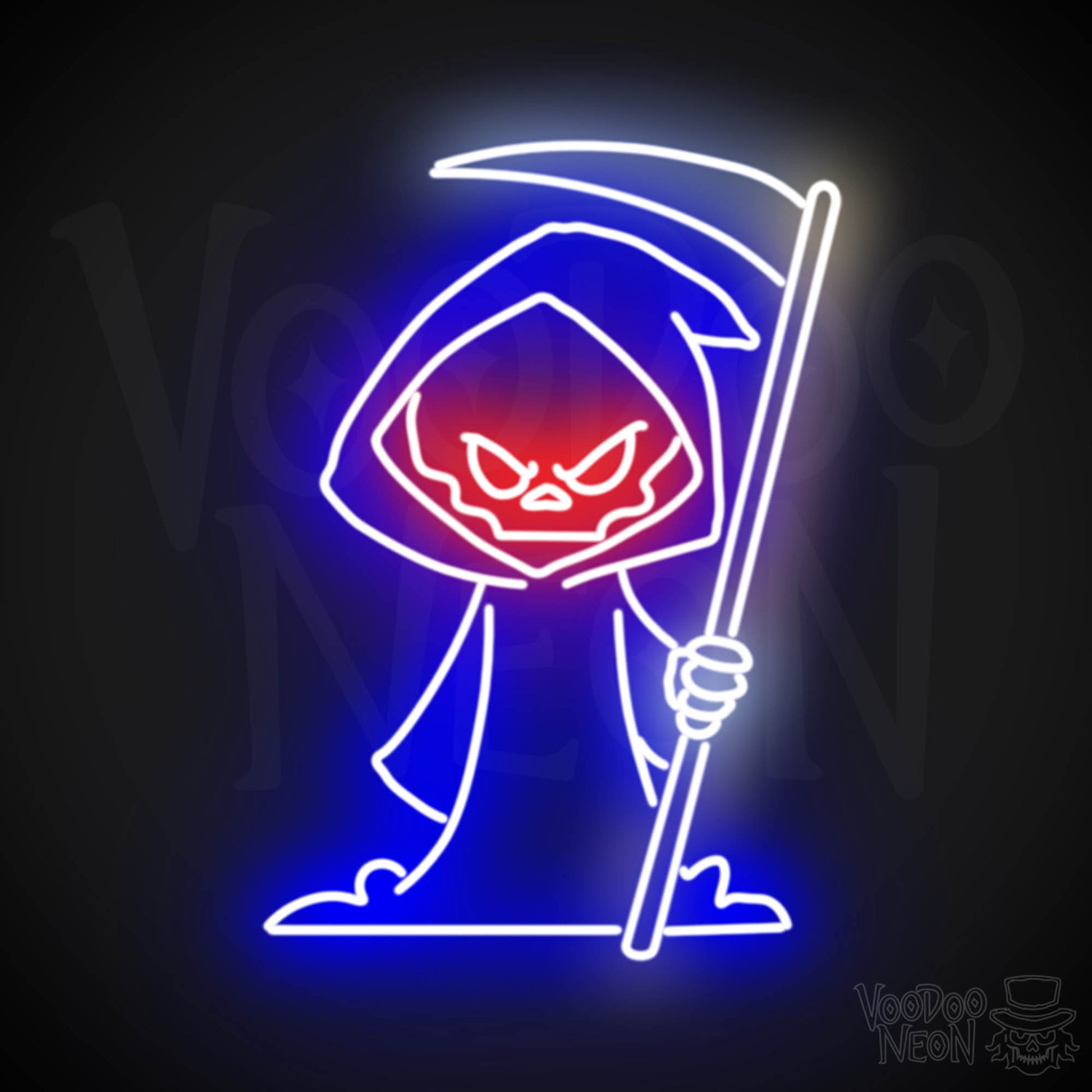 Grim Reaper Neon Sign - Grim Reaper Neon Wall Art - Grim Reaper Sign - Color Multi-Color