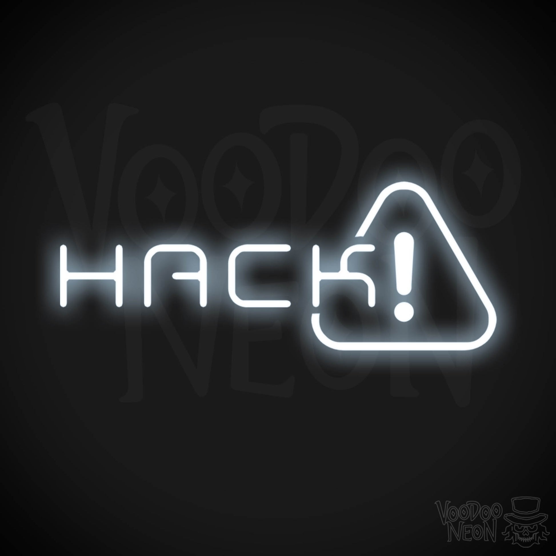 Hack Neon Sign - Neon Hack Sign - Word Sign - Color Cool White