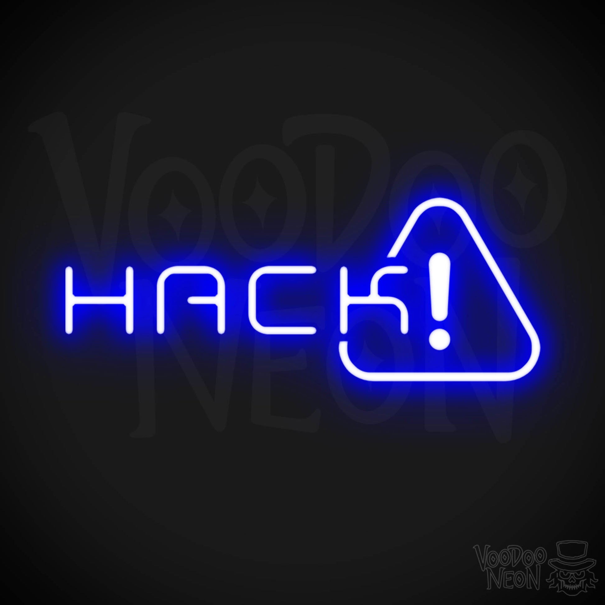 Hack Neon Sign - Neon Hack Sign - Word Sign - Color Dark Blue