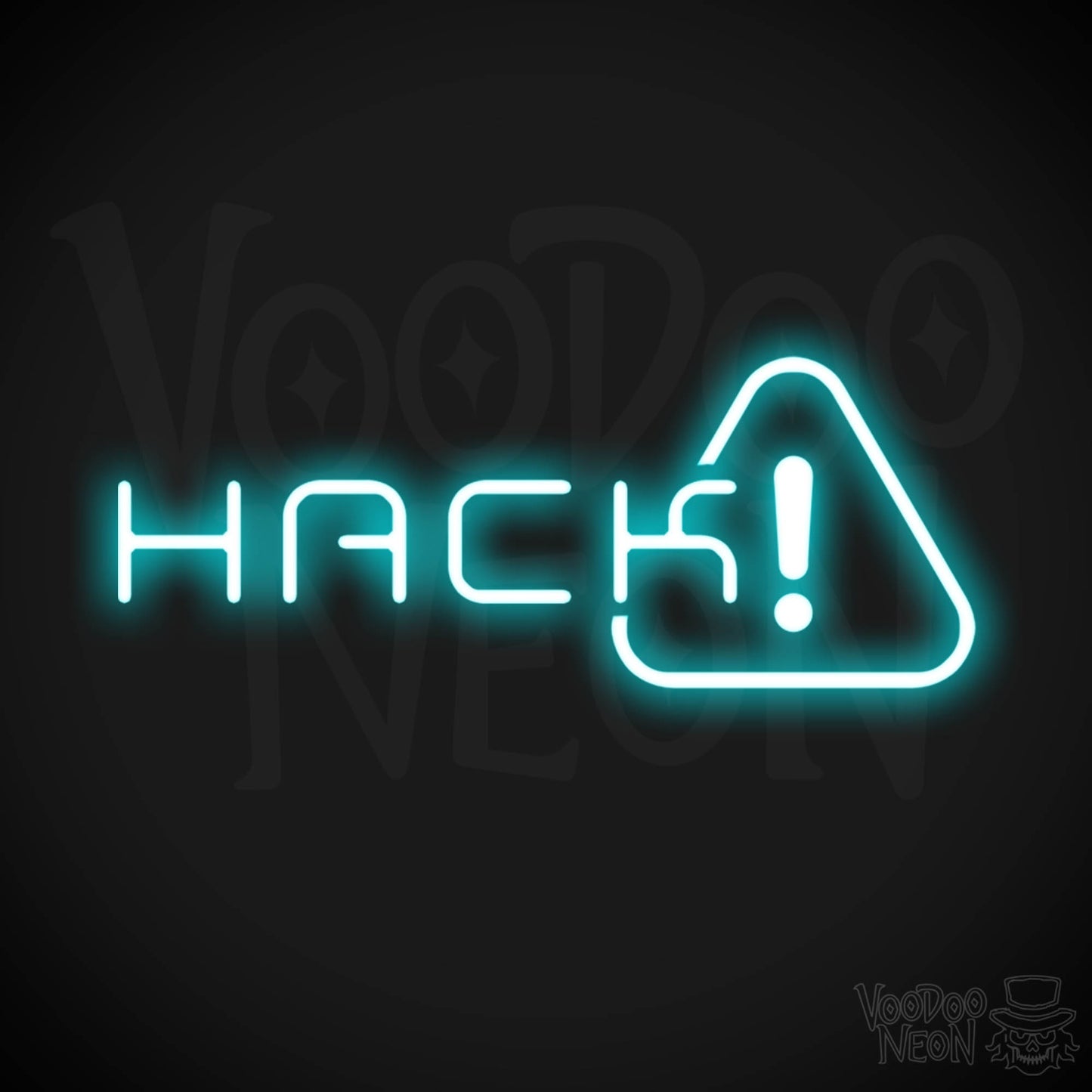 Hack Neon Sign - Neon Hack Sign - Word Sign - Color Ice Blue