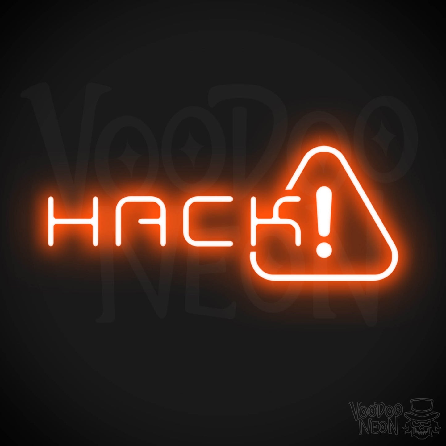 Hack Neon Sign - Neon Hack Sign - Word Sign - Color Orange