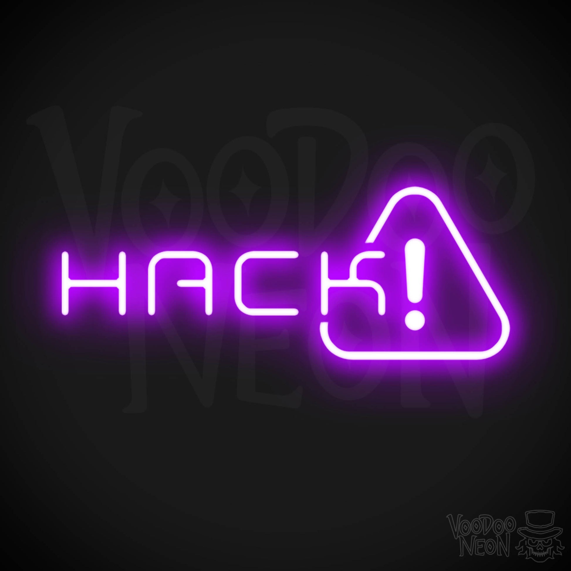 Hack Neon Sign - Neon Hack Sign - Word Sign - Color Purple