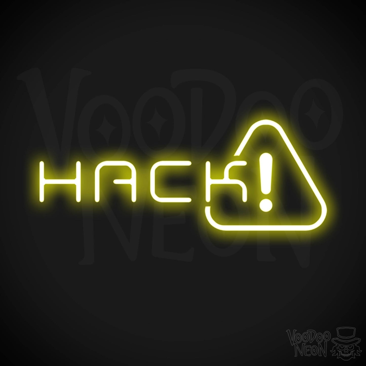 Hack Neon Sign - Neon Hack Sign - Word Sign - Color Yellow