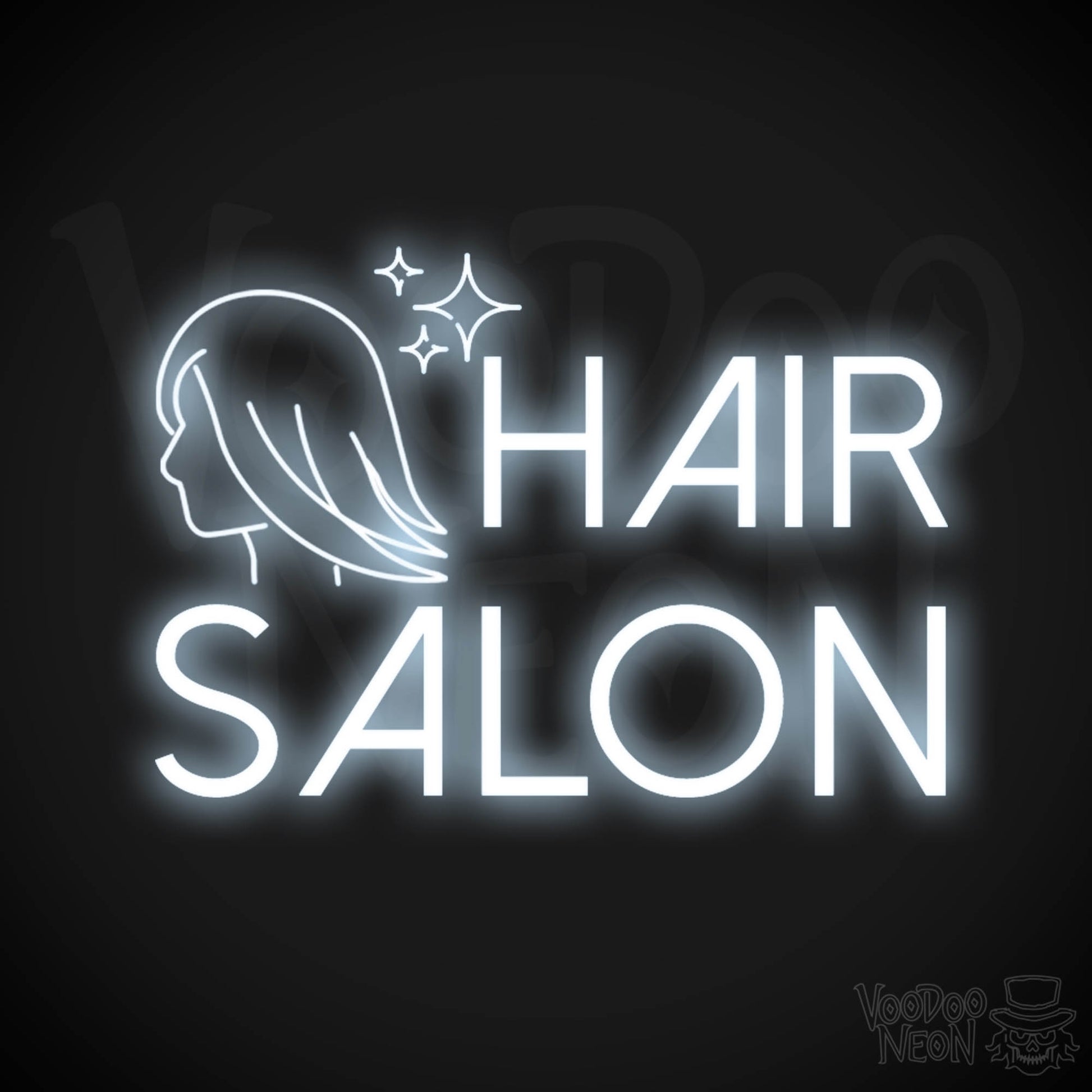 Hair Salon Neon Sign - Hair Salon Sign - Vibrant Salon Neon Signs - Color Cool White