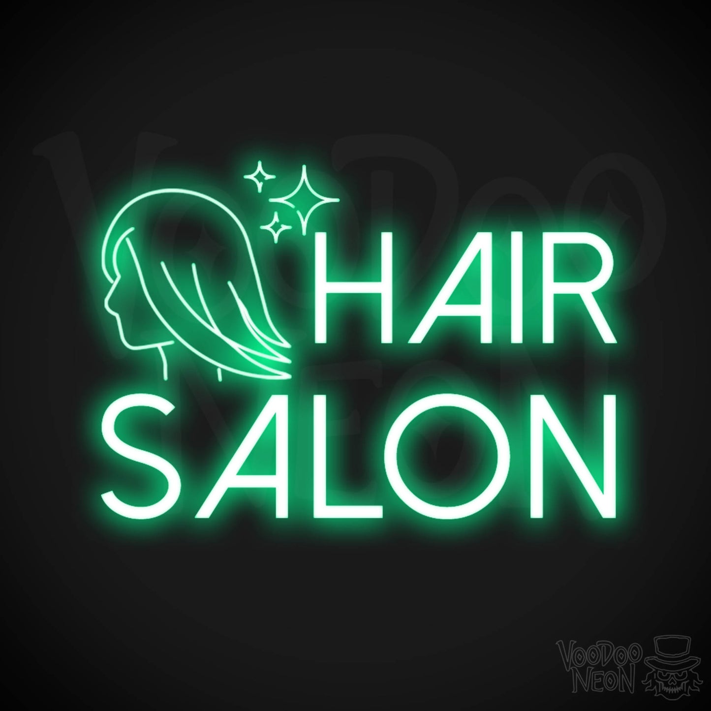 Hair Salon Neon Sign - Hair Salon Sign - Vibrant Salon Neon Signs - Color Green