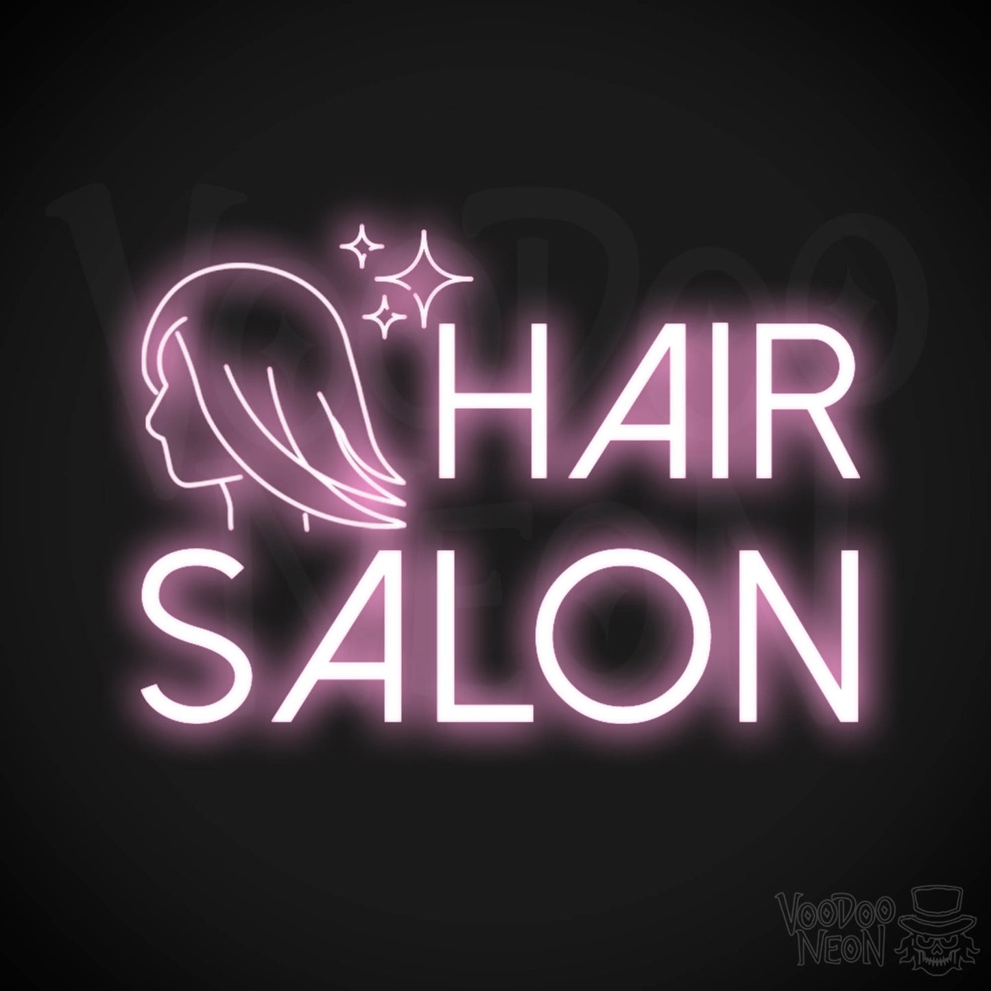 Hair Salon Neon Sign - Hair Salon Sign - Vibrant Salon Neon Signs - Color Light Pink
