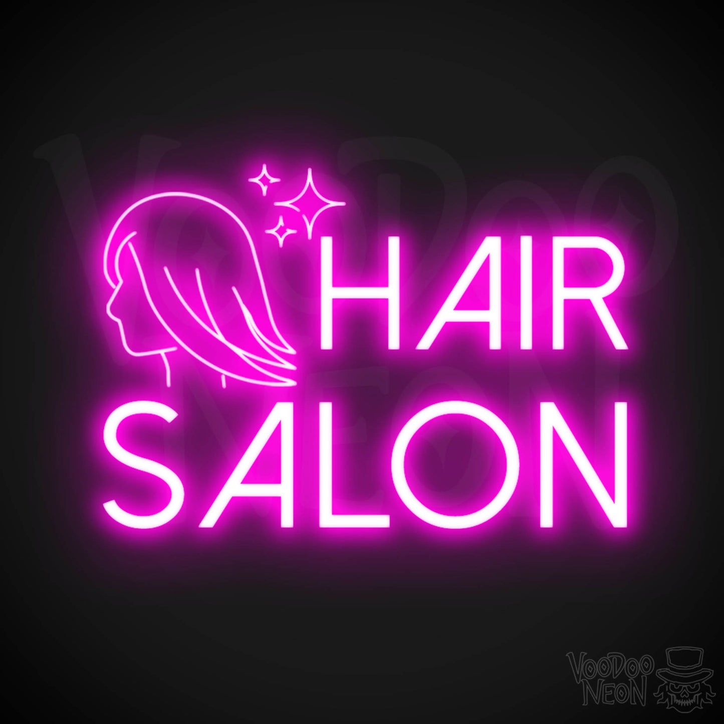 Hair Salon Neon Sign - Hair Salon Sign - Vibrant Salon Neon Signs - Color Pink