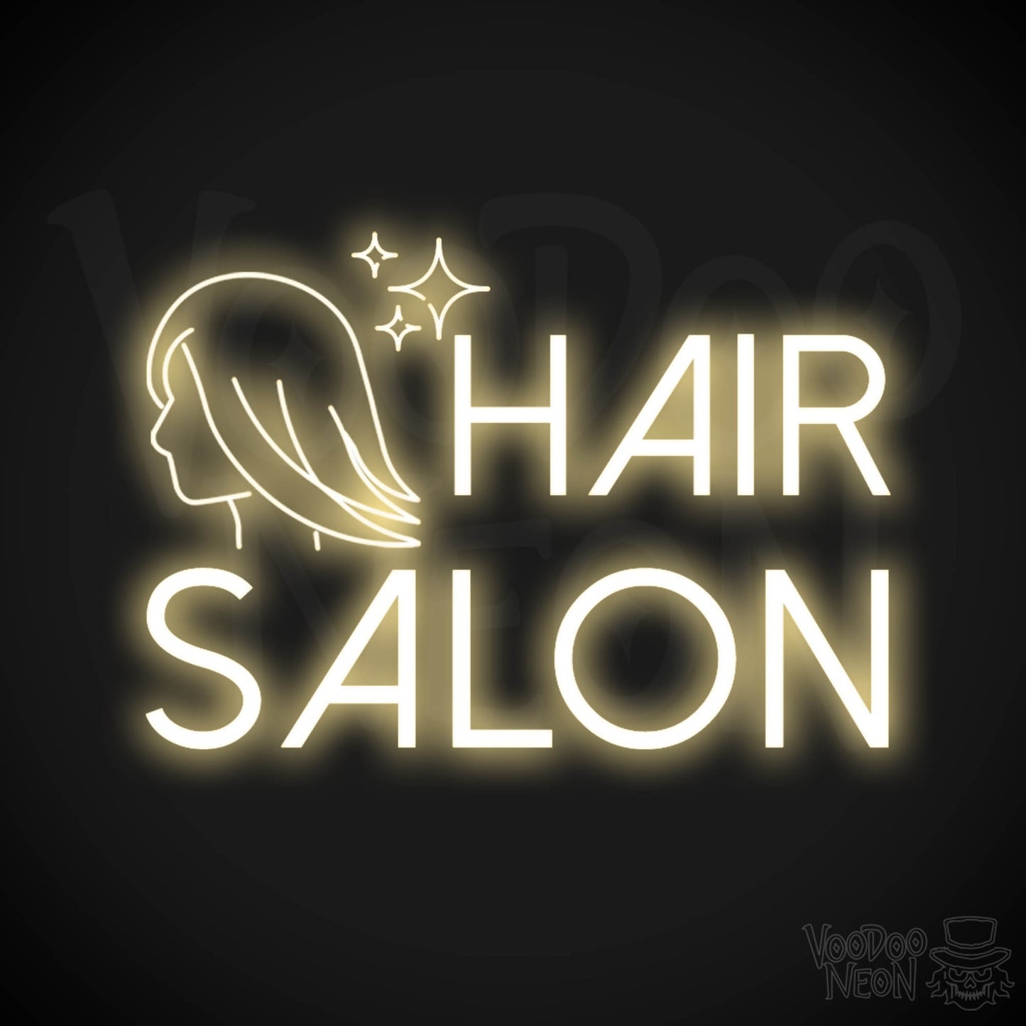 Hair Salon Neon Sign - Hair Salon Sign - Vibrant Salon Neon Signs - Color Warm White