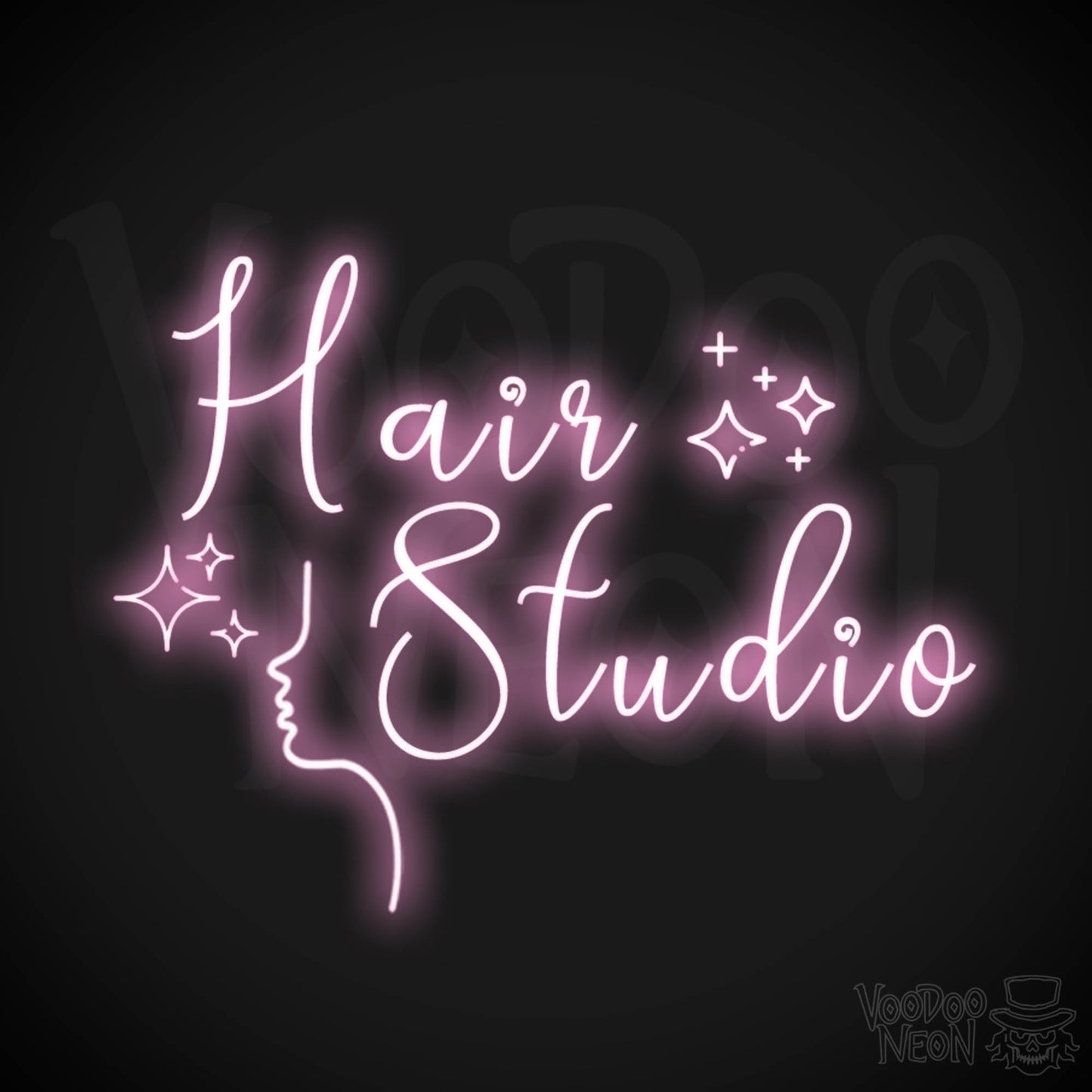 Hair Studio Neon Sign - Neon Hair Studio Sign - Salon Wall Art - Color Light Pink