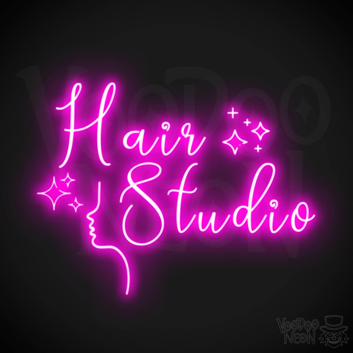 Hair Studio Neon Sign - Neon Hair Studio Sign - Salon Wall Art - Color Pink
