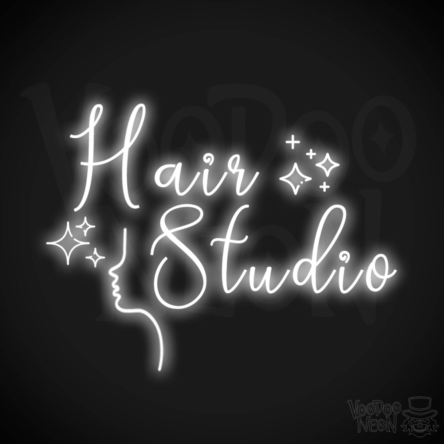 Hair Studio Neon Sign - Neon Hair Studio Sign - Salon Wall Art - Color White