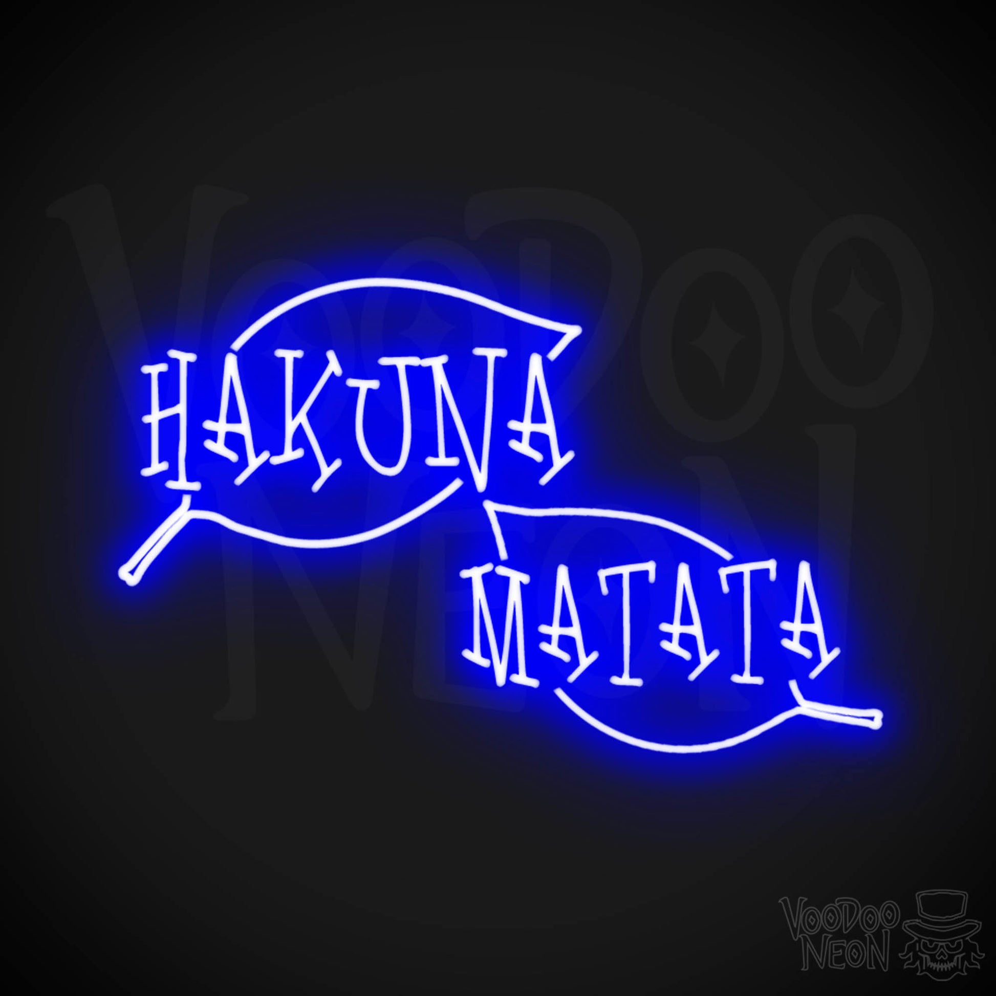 Hakuna Matata Neon Sign - Neon Hakuna Matata Sign - Wall Art - Color Dark Blue