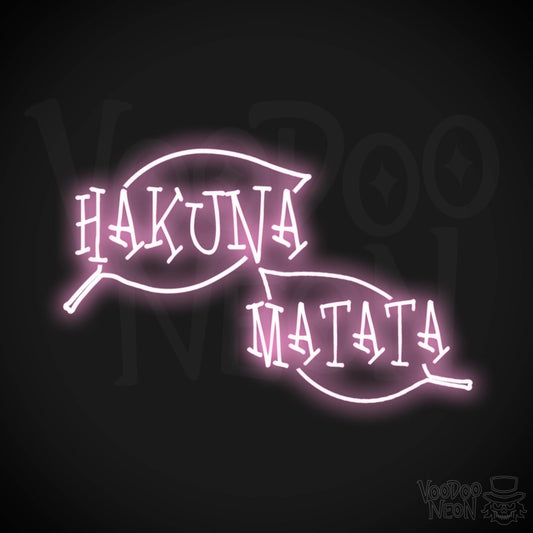 Hakuna Matata Neon Sign - Neon Hakuna Matata Sign - Wall Art - Color Light Pink