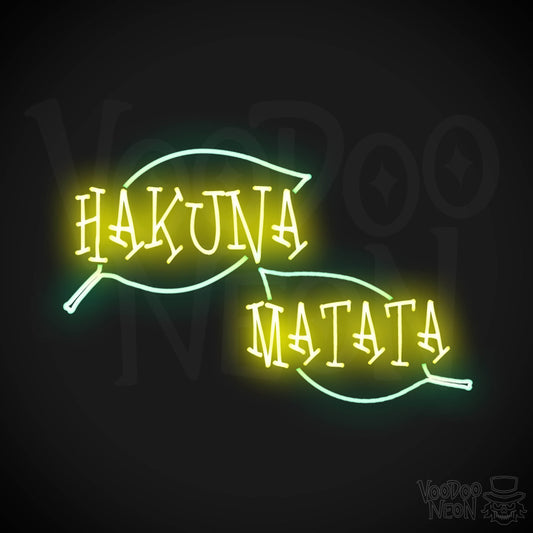 Hakuna Matata Neon Sign - Neon Hakuna Matata Sign - Wall Art - Color Multi-Color