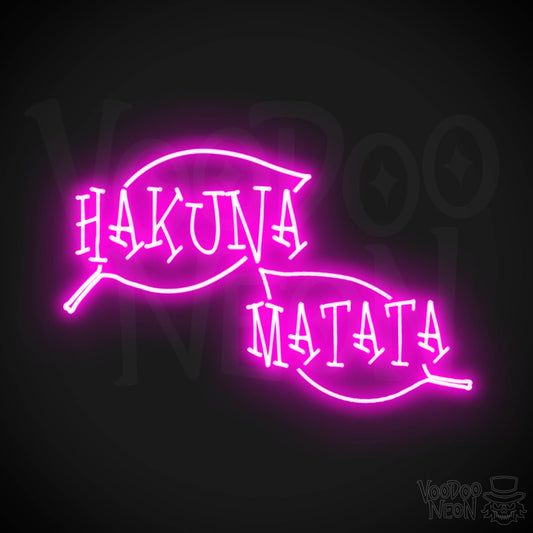 Hakuna Matata Neon Sign - Neon Hakuna Matata Sign - Wall Art - Color Pink