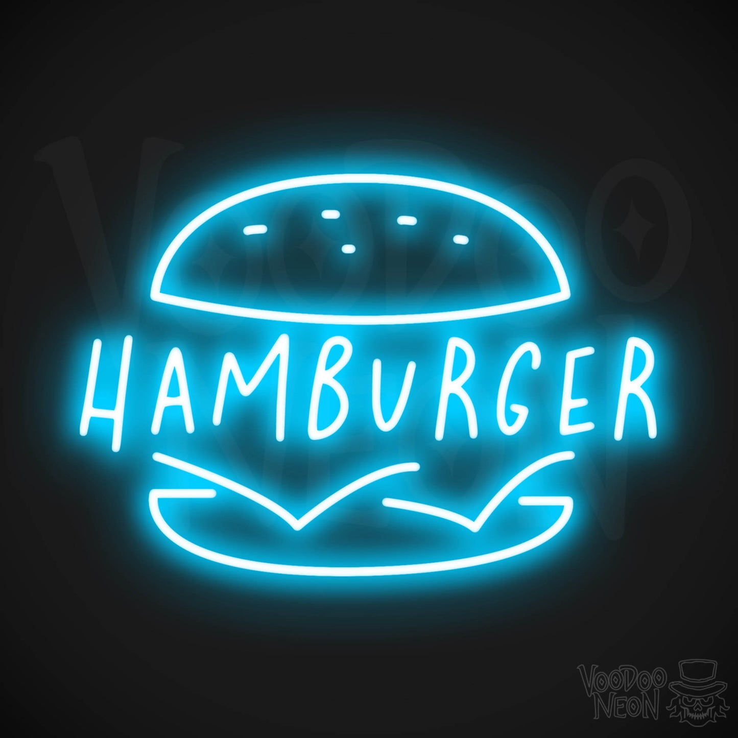 Hamburger LED Neon - Dark Blue