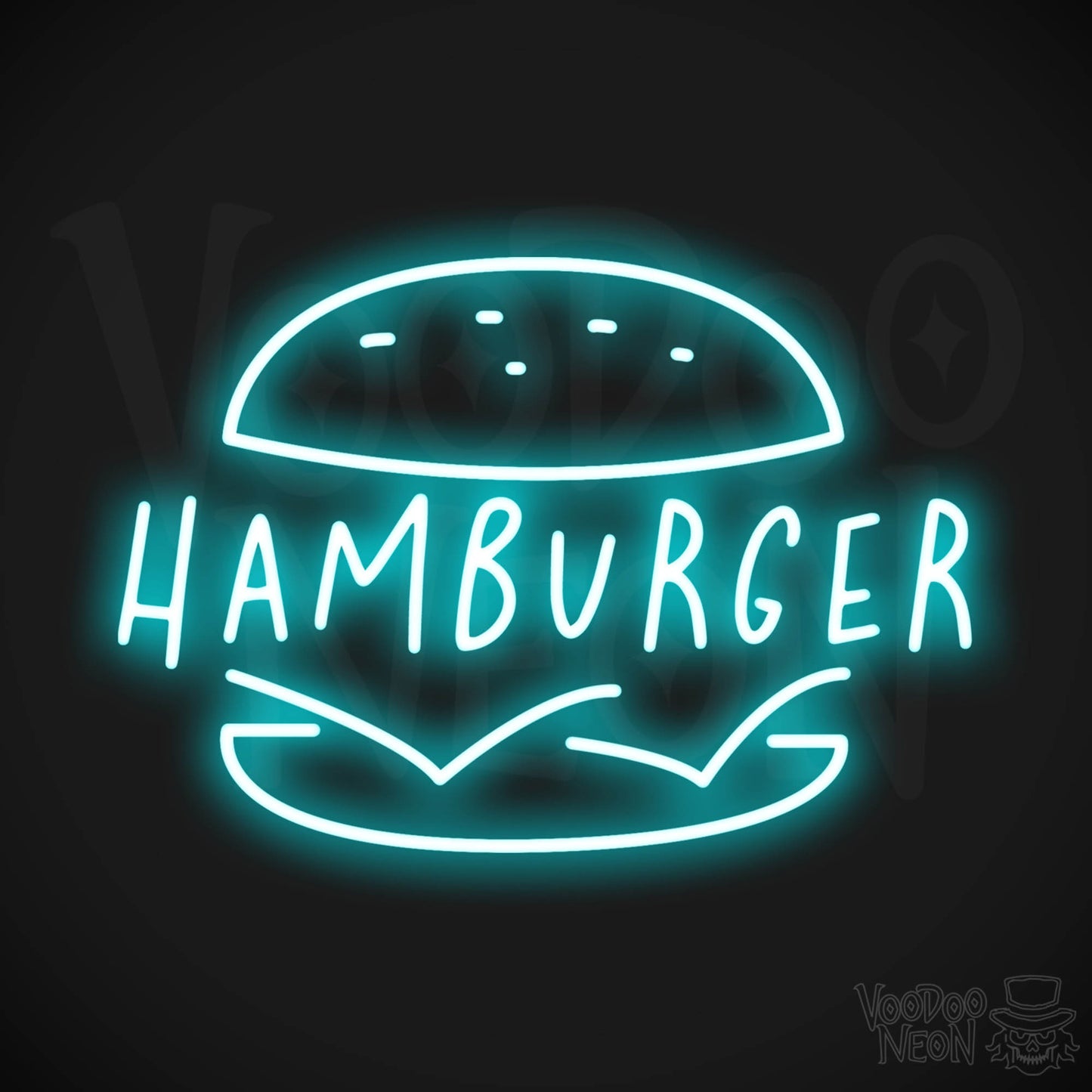 Hamburger LED Neon - Ice Blue