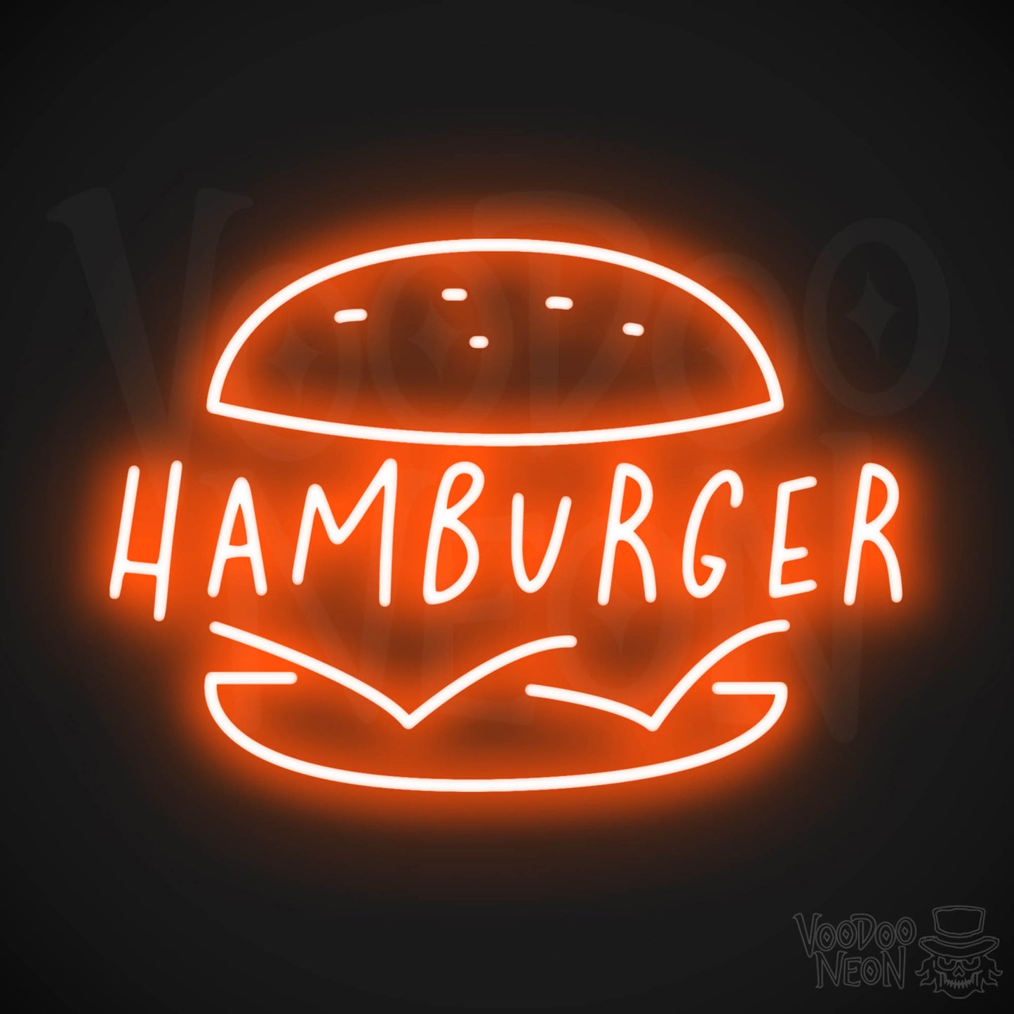 Hamburger LED Neon - Orange