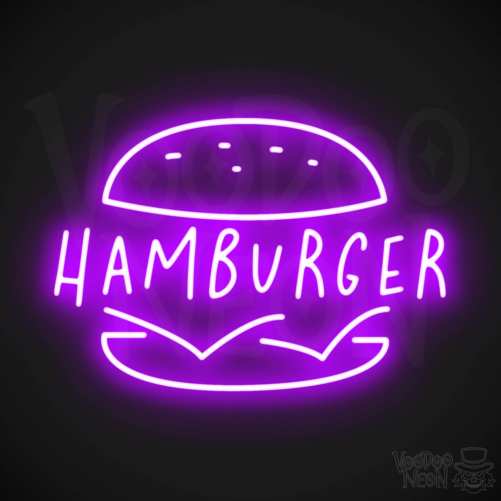 Hamburger LED Neon - Purple