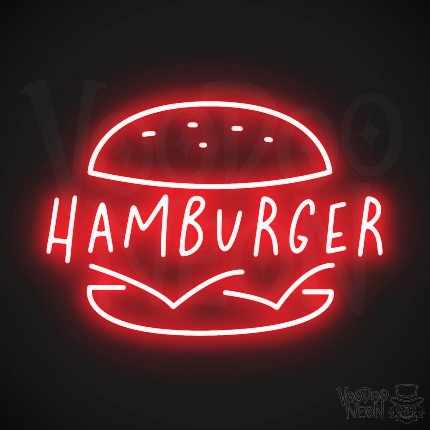 Hamburger LED Neon - Red