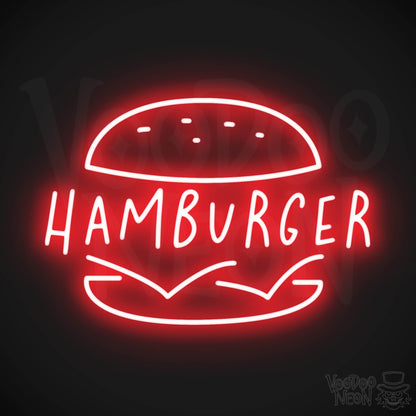 Hamburger LED Neon - Red