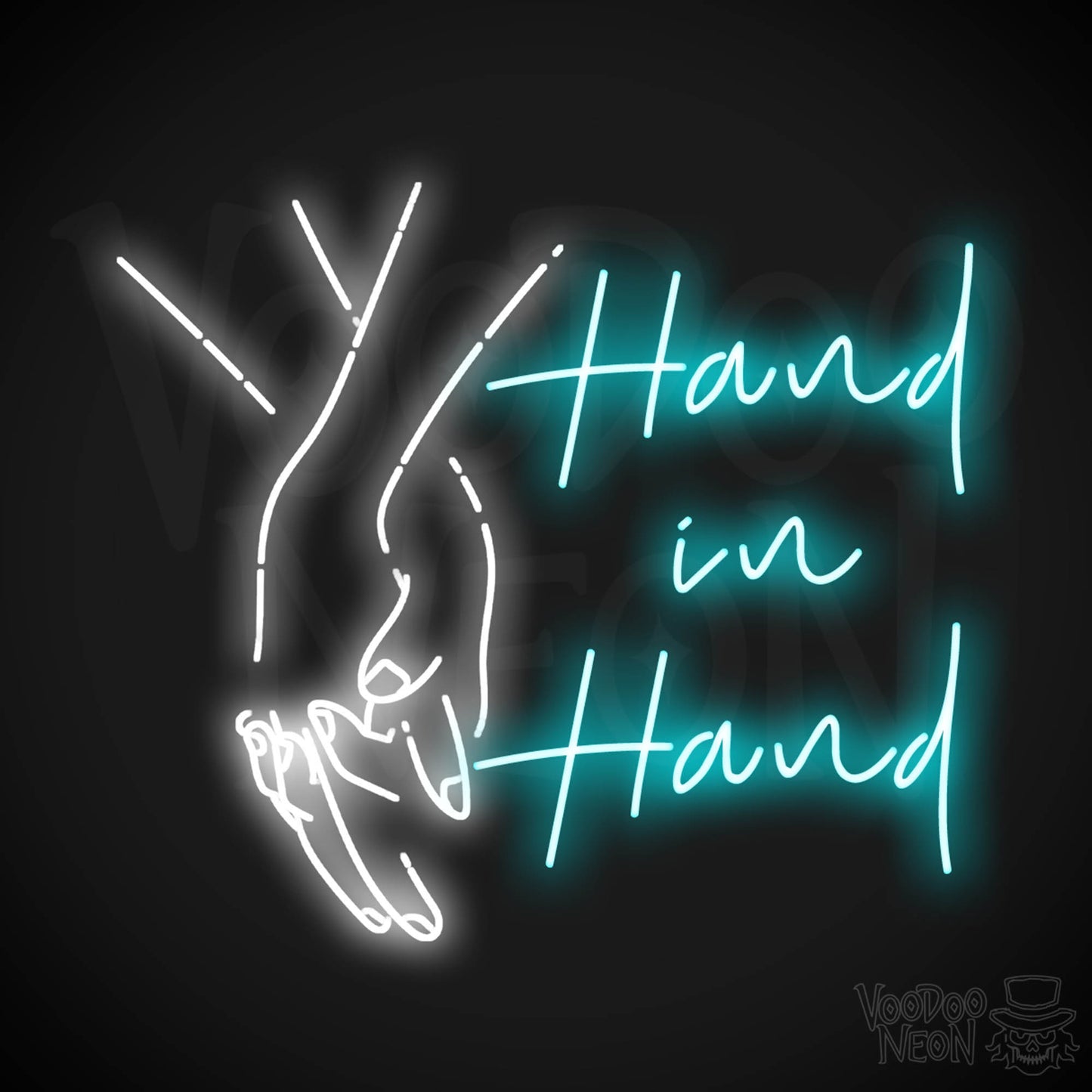 Hand In Hand Neon Sign - Neon Hand in Hand Sign - Color Multi-Color