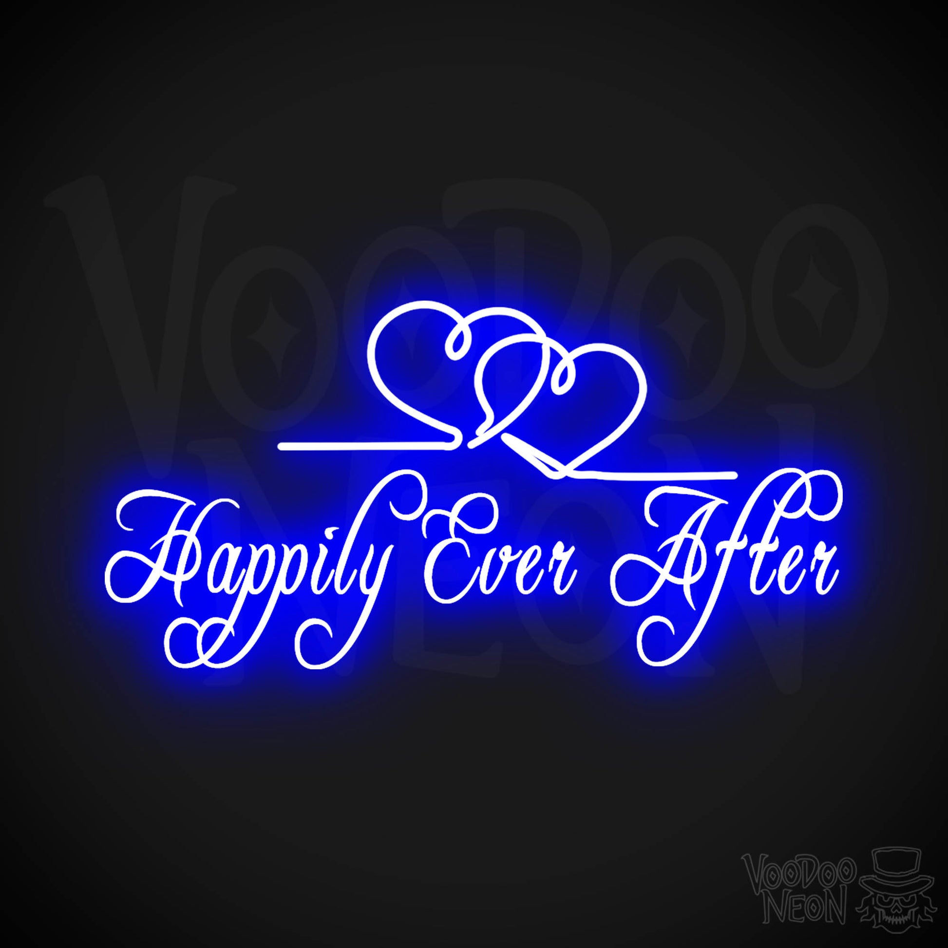 Happily Ever After Neon Sign - Neon Happily Ever After Sign - Color Dark Blue